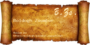 Boldogh Zsombor névjegykártya